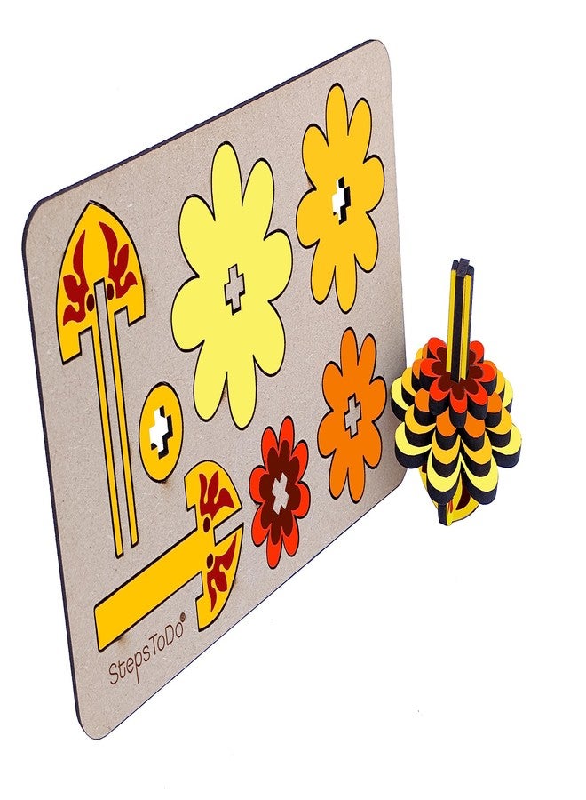 StepsToDo DIY Make Your Own Wooden Spinning Top Making Kit. Wooden Engraved Toy Top Making Kit. Toy Top Set of 5. Birthday Party Return Gift - Image 4